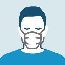 graphic of man wearing face mask